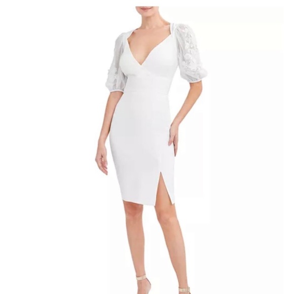 Embroidered Sleeve Evening Dress - Picture 1 of 6